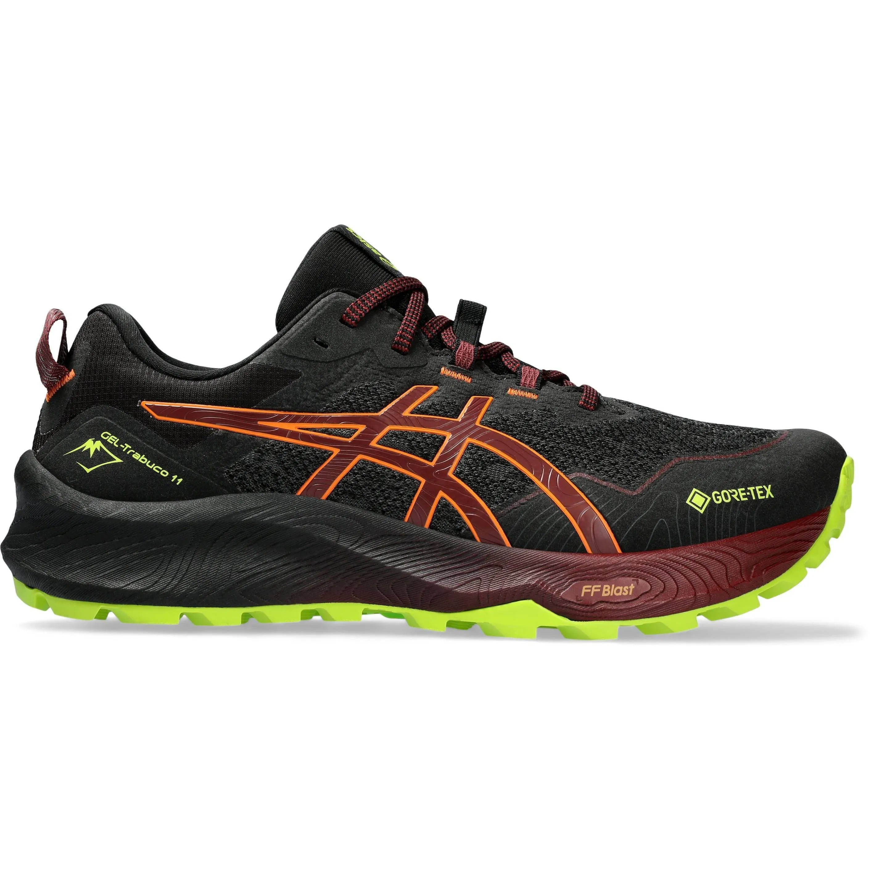 Energy Flow Reinforced Sides Asics Gel Trabuco 11 GORE-TEX Mens Trail Running Shoes - Black