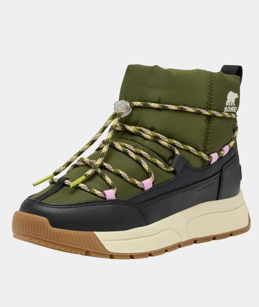 SOREL Whitney III Slip On Waterproof Boots in Utility Green & Black Snowstorm Boots waterproof