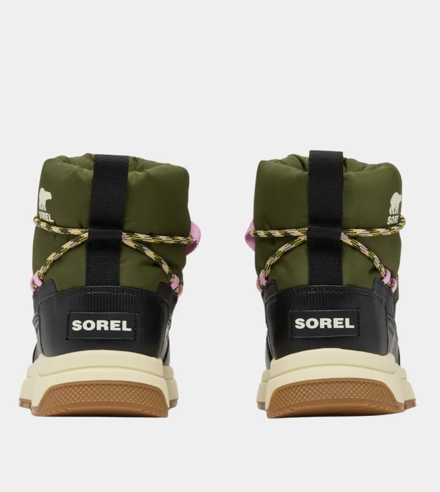 SOREL Whitney III Slip On Waterproof Boots in Utility Green & Black Snow Walks