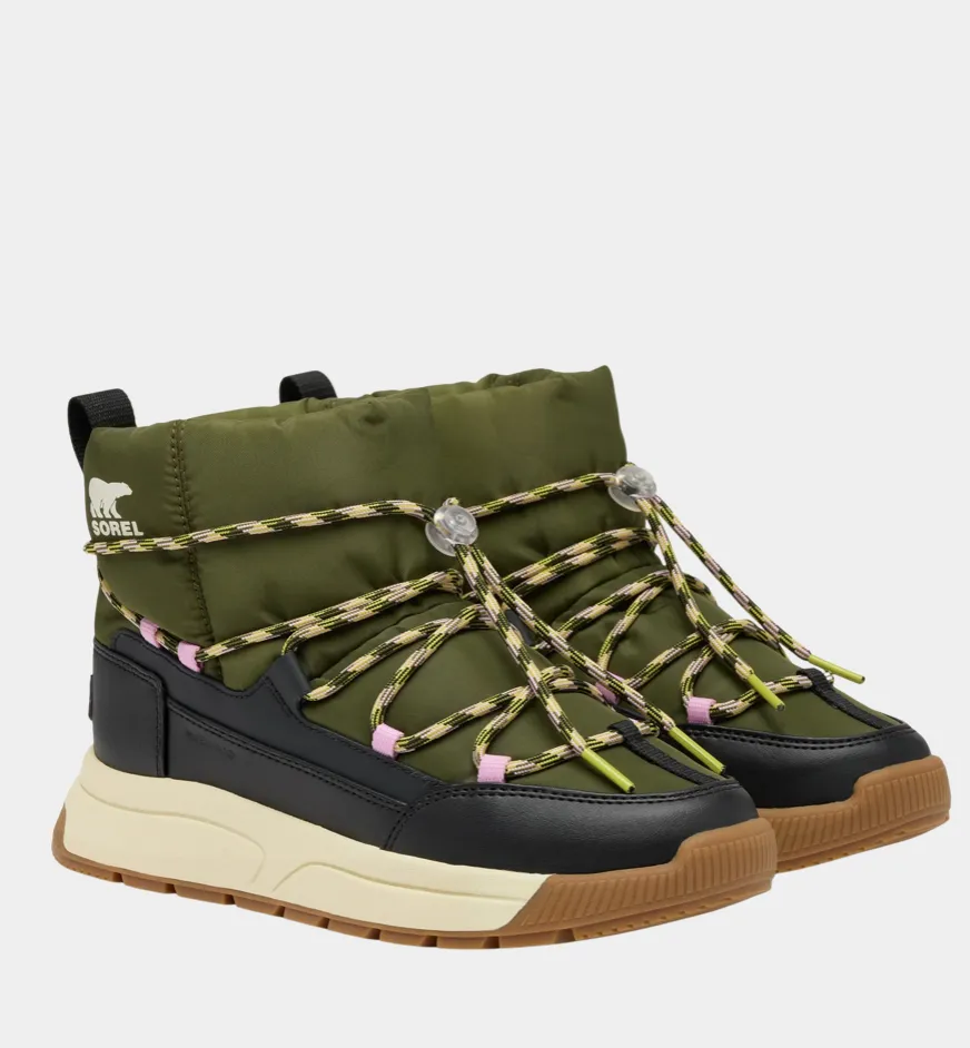 SOREL Whitney III Slip On Waterproof Boots in Utility Green & Black Frozen Terrain Protection