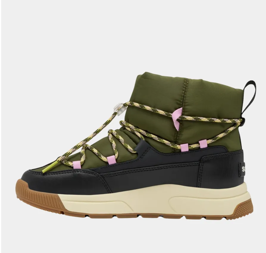 SOREL Whitney III Slip On Waterproof Boots in Utility Green & Black Snow Walk Protection