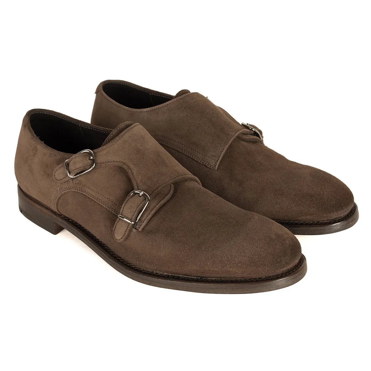 JASON 94021<br>Monkstrap in brown suede Camera Fit Romantic Shade