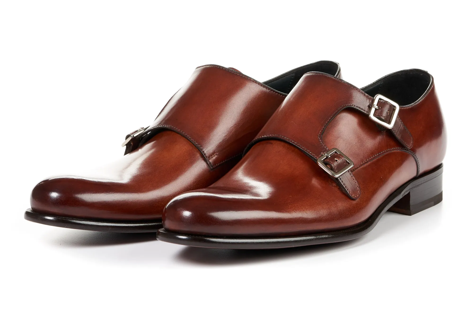 Lift Help The Poitier Double Monk Strap - Havana Brown