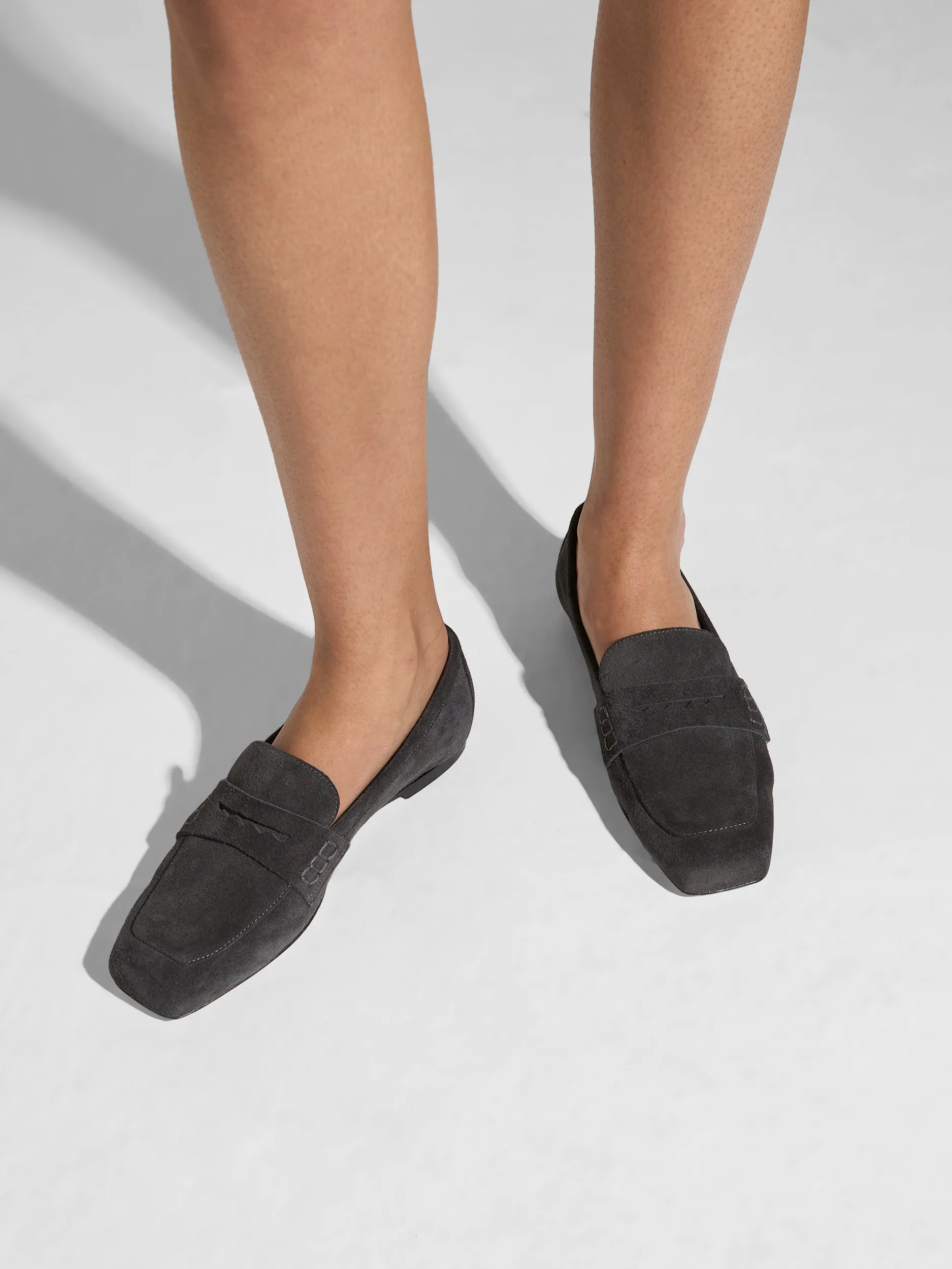 Lana Suede Loafers Neat Step Trendy Walking Shoes