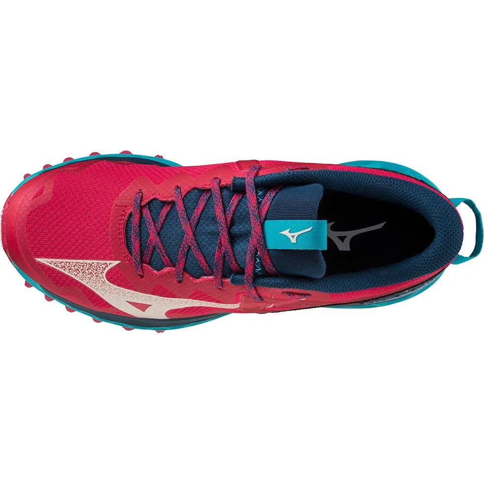 Sweat Mesh Heel structure stabilizes landings and push-offs Mizuno Wave Mujin 9 Womens Trail Running Shoes - Red