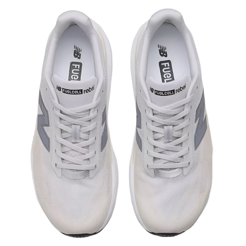 New Balance Men's Fuelcell Rebel v5 Running Shoes in Grey Matter/Linen/White AW25 running tops