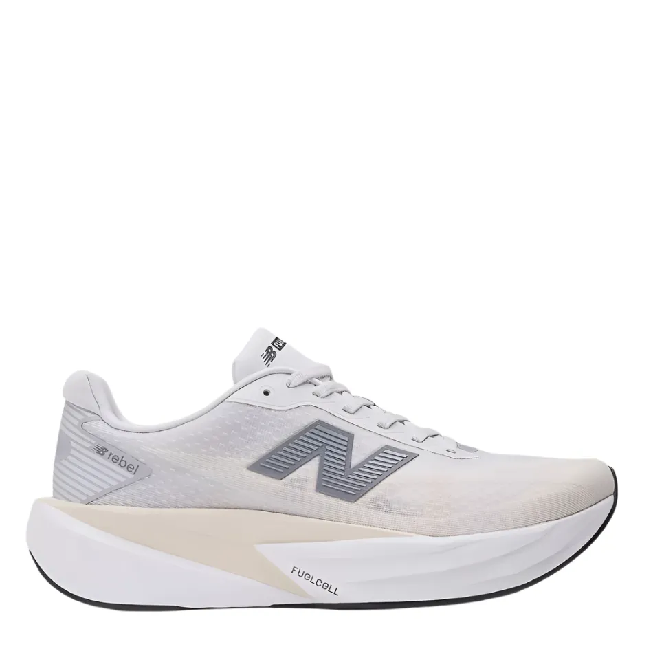 QuickDry modern equipment New Balance Men's Fuelcell Rebel v5 Running Shoes in Grey Matter/Linen/White AW25