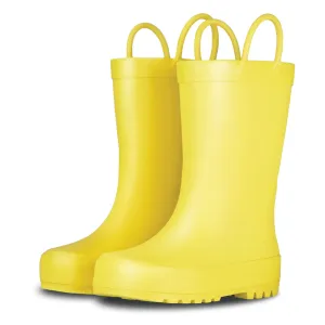 Sunshine Yellow Matte Rain Boots Travel Protection