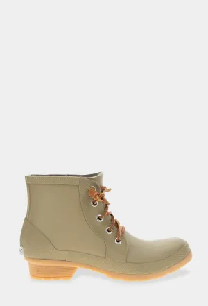 Comfy Outdoor Fashion Statement LACE UP ANKLE RAIN BOOT - MOSS