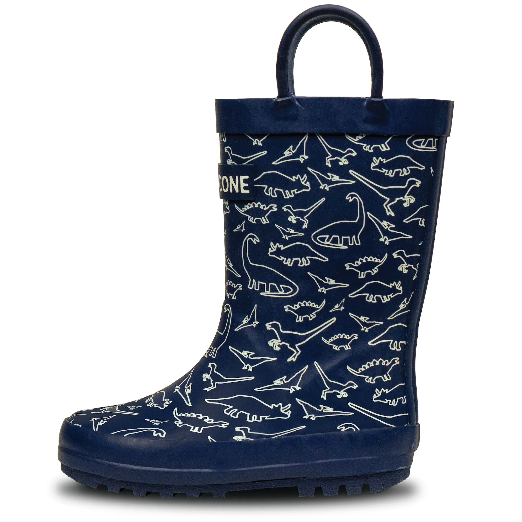 Modern Dino Silhouette Rain Boots Heavy Duty Protection Slip Free Walking