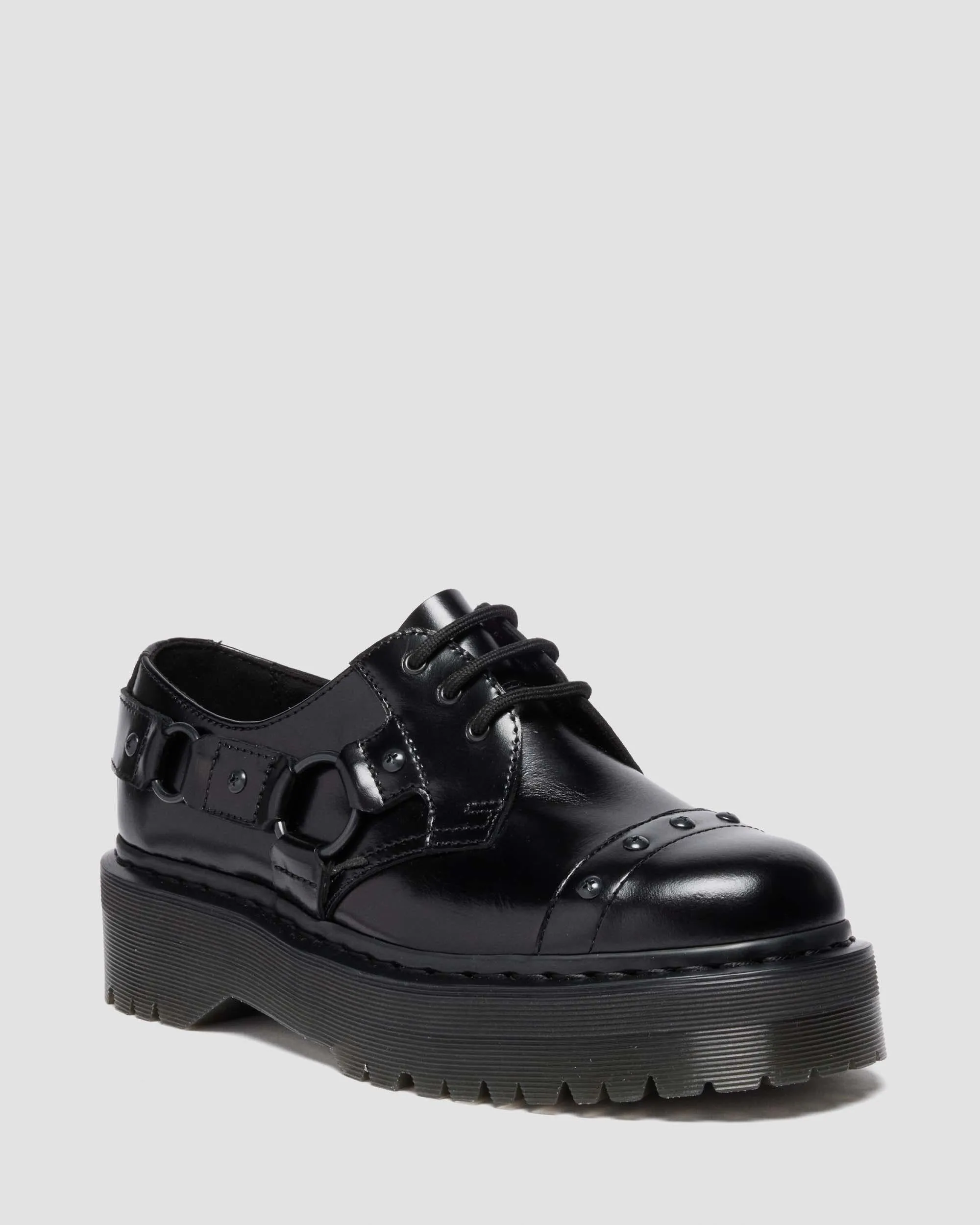 Lace Up Step Leather 1461 Quad Harness Analine Leather Shoes