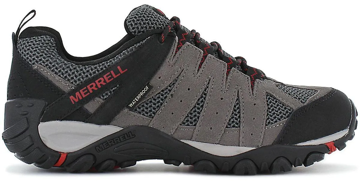 Merrell Accentor 2 Vent Waterproof Mens Walking Shoes - Grey Downhill Trek Balanced Walk
