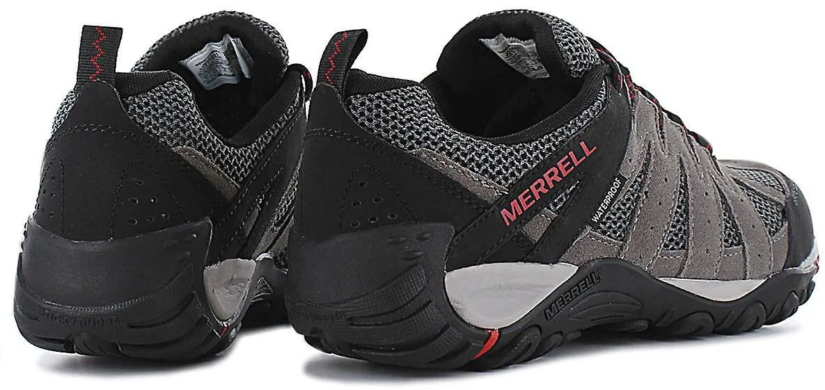 Merrell Accentor 2 Vent Waterproof Mens Walking Shoes - Grey Tough Grip Weather Ready Hiking