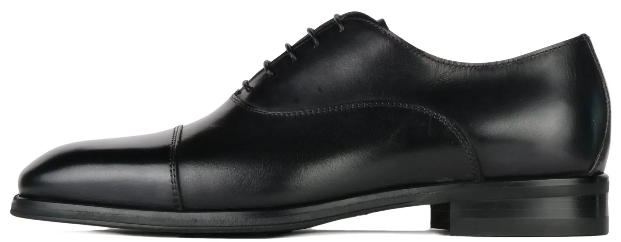 Eton Cap Toe Oxford Black Vibram Sole Sharp Step