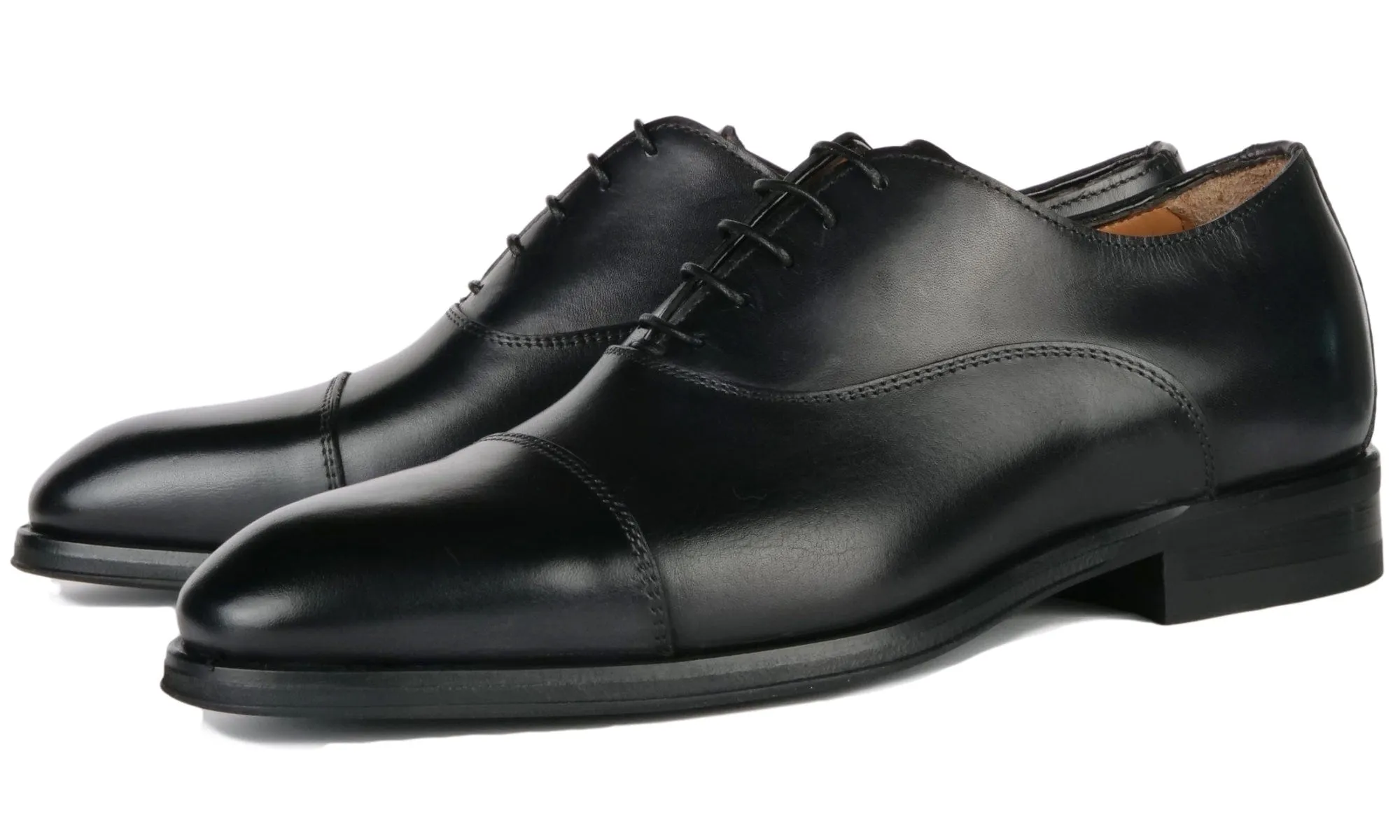 Reliable Fit Lightweight Eton Cap Toe Oxford Black Vibram Sole
