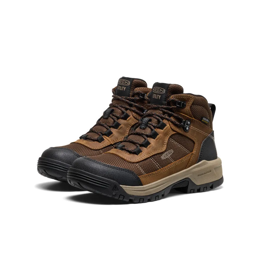 Women's Skokie Waterproof Work Boot (Soft Toe)  |  Bison/Black Foot Wellness