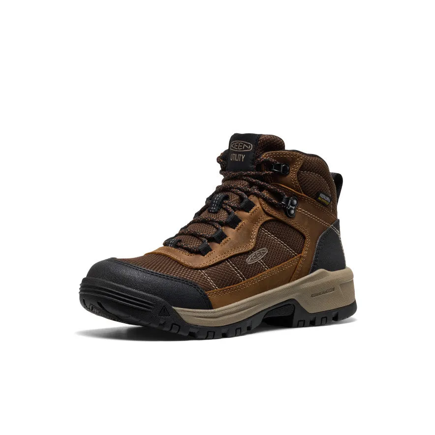 Women's Skokie Waterproof Work Boot (Soft Toe)  |  Bison/Black Versatile Sole High Flexibility
