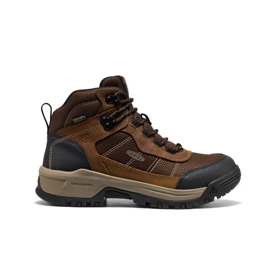 Women's Skokie Waterproof Work Boot (Soft Toe)  |  Bison/Black Light emitting