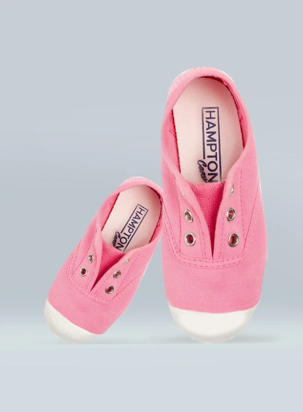 Hampton Canvas Plum Plimsolls in Bonbon Pink Sea Aqua