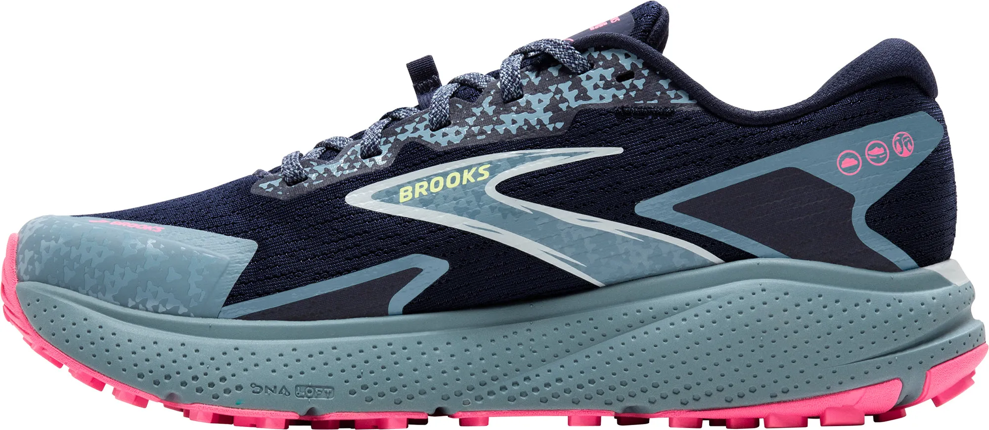 Brooks Divide 5 Womens Trail Running Shoes - Blue Reinforcement zones provide extra strength where needed