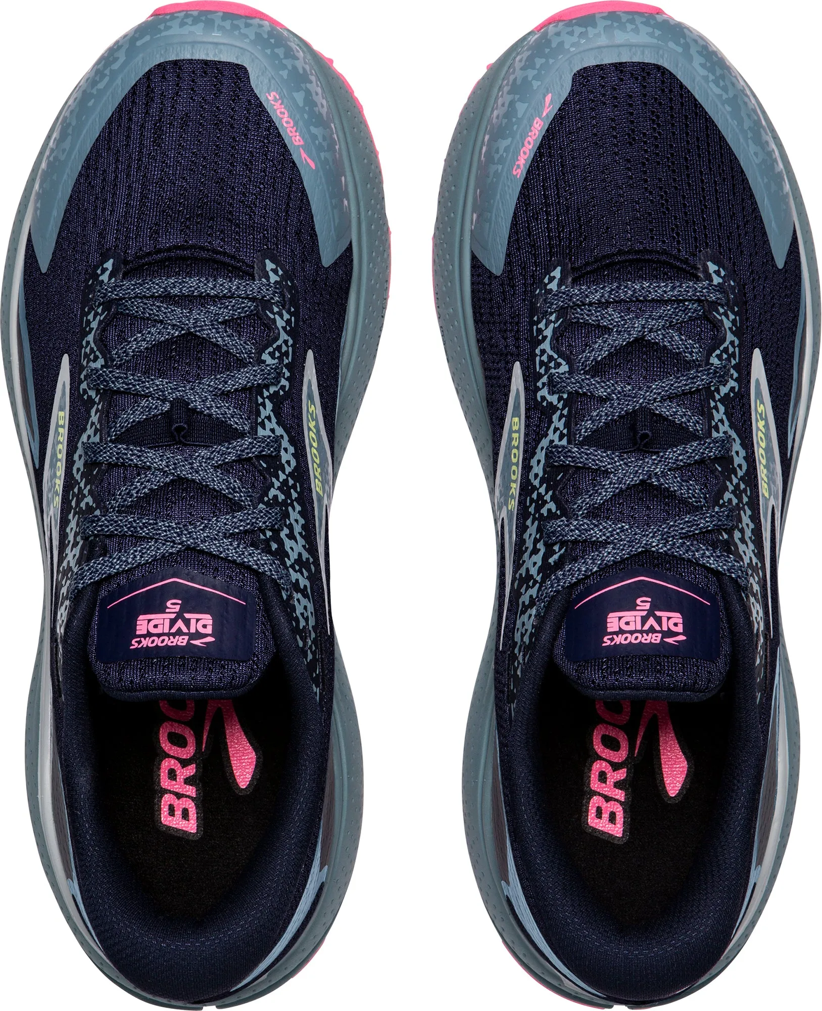 Brooks Divide 5 Womens Trail Running Shoes - Blue Anatomical ankle collar adds support without stiffness Upper overlay adds light structure and containment