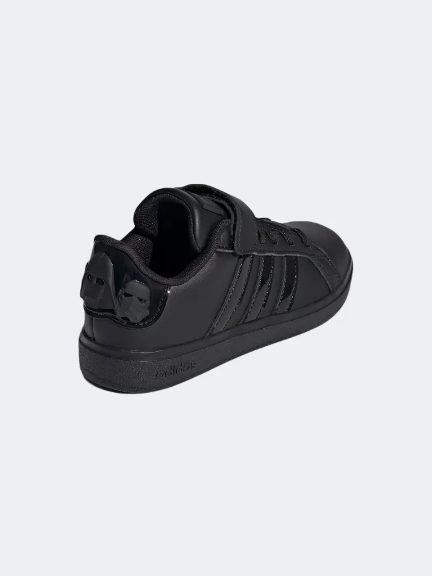 Adidas Star Wars Grand Court 2 Ps-Boys Sportswear Shoes Black Suede Soft Anti Odor