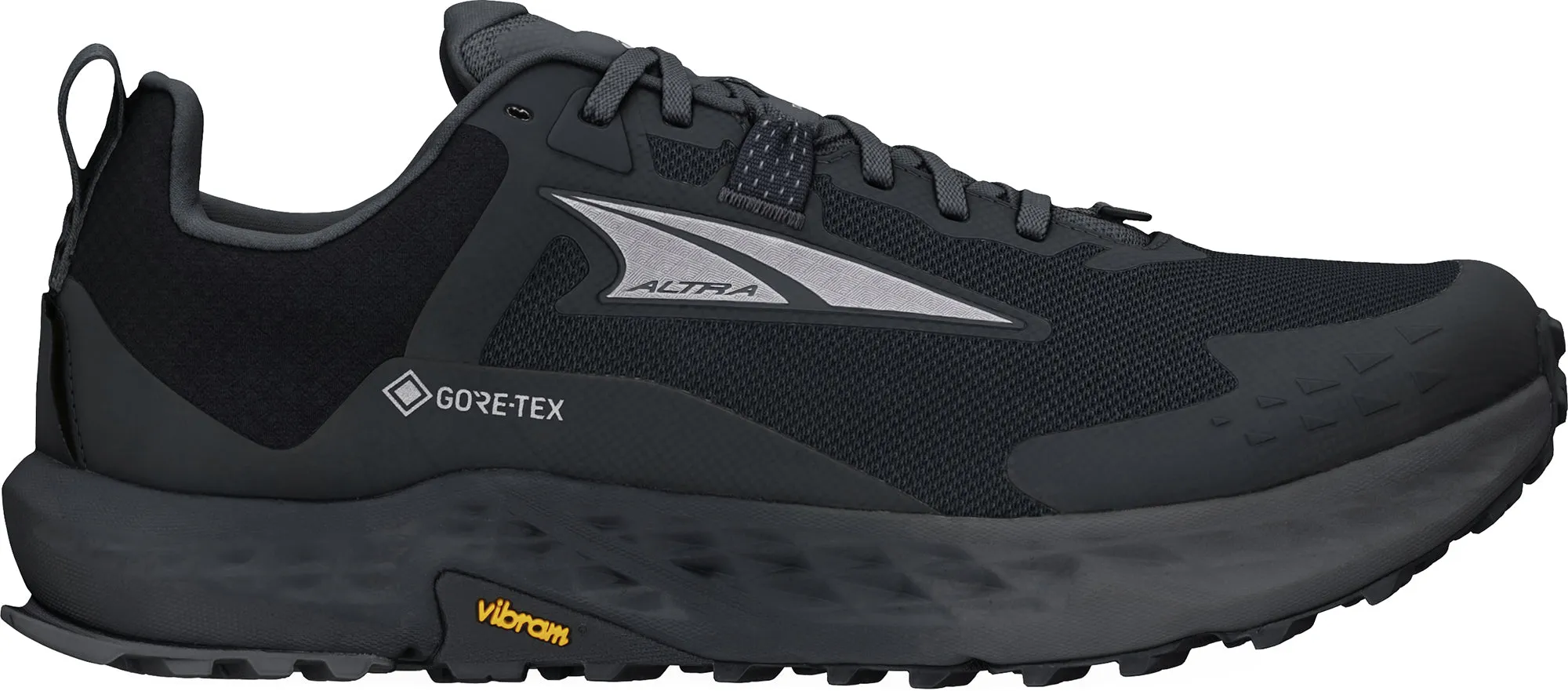 Altra Timp 5 GORE-TEX Womens Trail Running Shoes - Black Outsole base stabilizes high-speed performance Outdoor Fitness