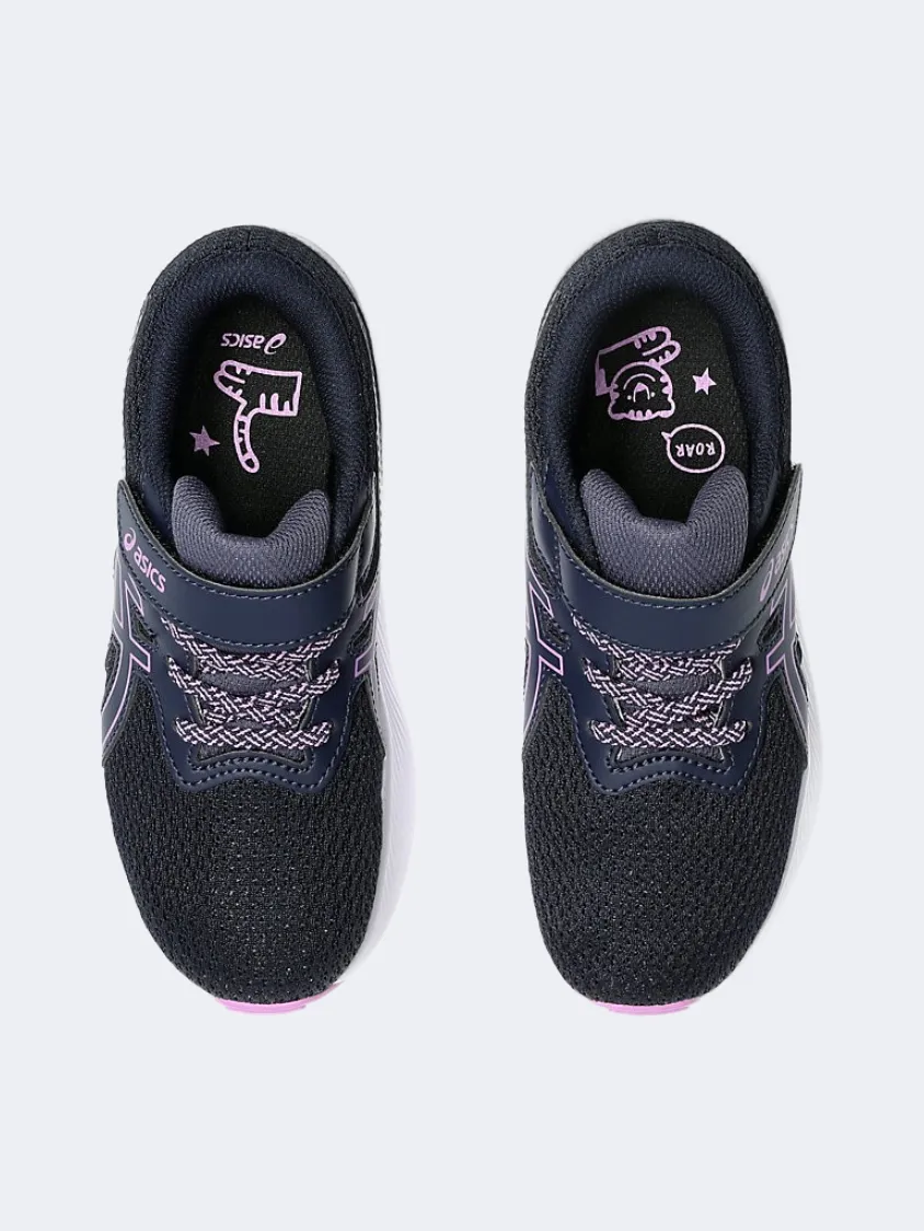Asics Pre Excite 10 Ps-Girls Running Shoes Midnight/Lavender Glow mesh construction Brave Walk