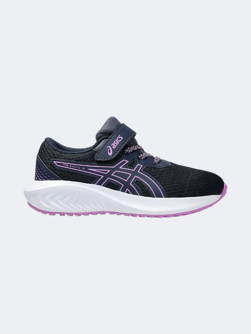 Lace Up Asics Pre Excite 10 Ps-Girls Running Shoes Midnight/Lavender Glow