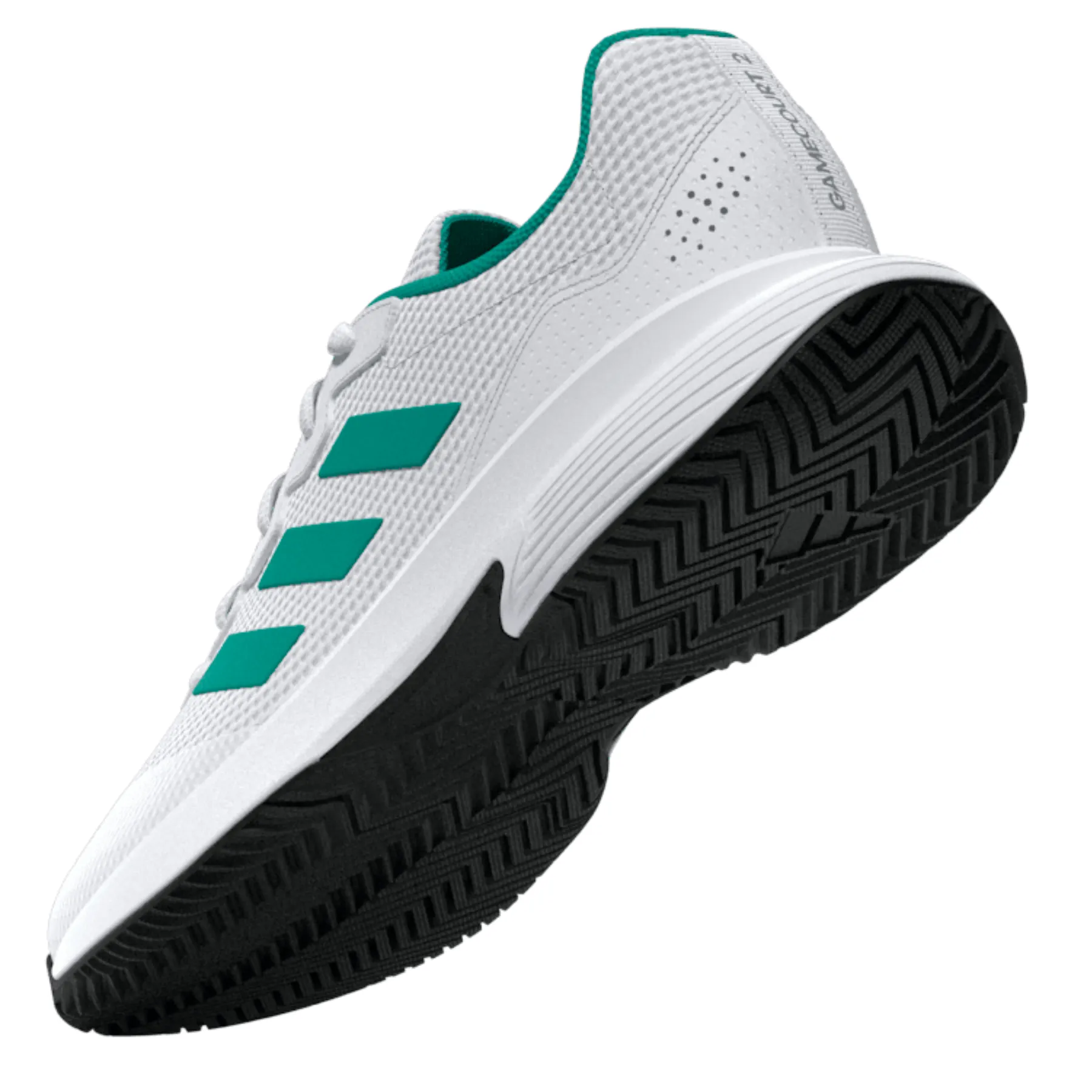 Comfortable Foot Athletic Design Adidas Gamecourt 2.0 Mens Tennis Shoes - Footwear White/Pure Teal/Core Black