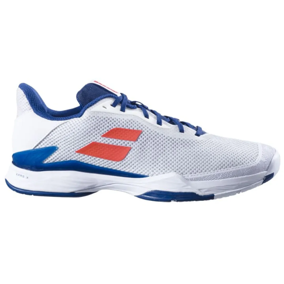 Lace Up Babolat Jet Tere White/Estate Blue All Court Men Tennis Shoes