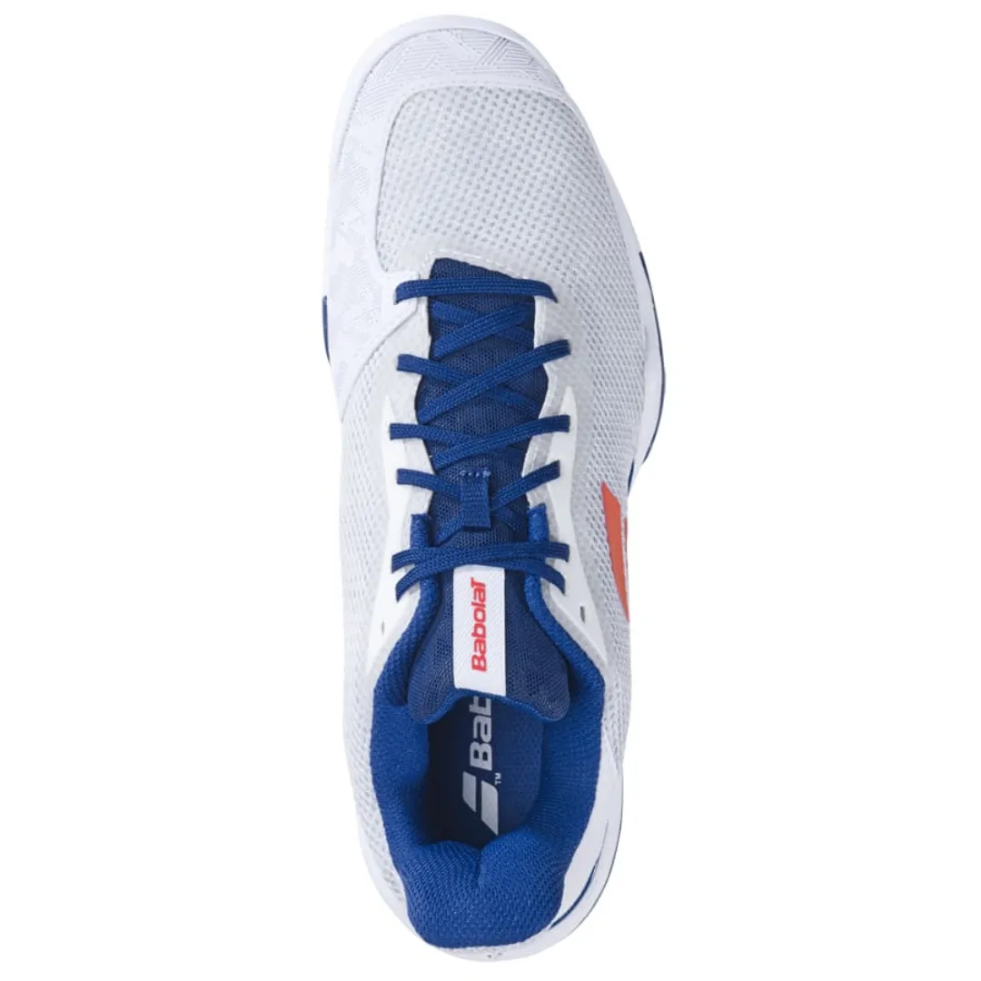 High Performance Babolat Jet Tere White/Estate Blue All Court Men Tennis Shoes