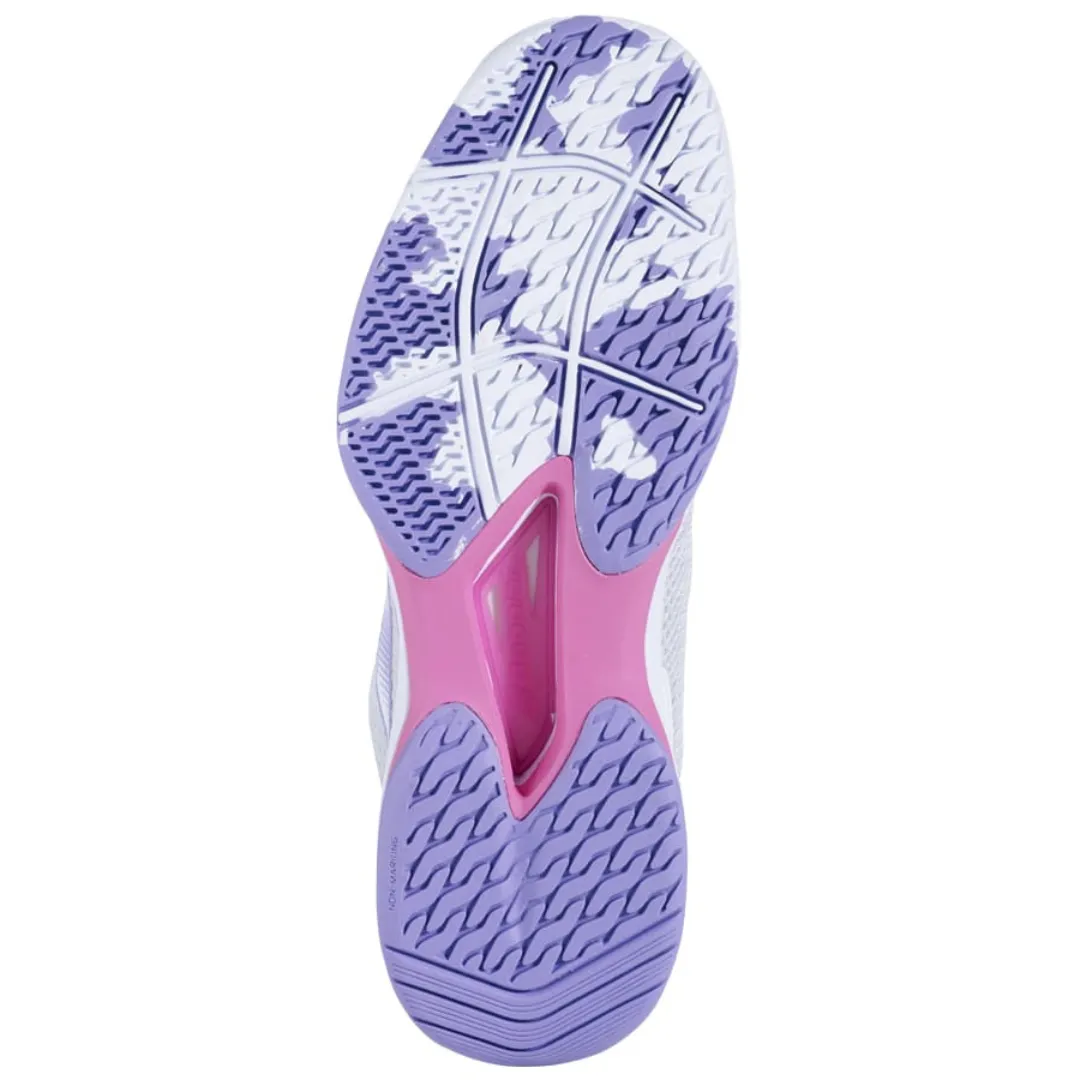 Comfortable Foot Babolat Jet Tere All Court Women Tennis Shoes - White/Lavender