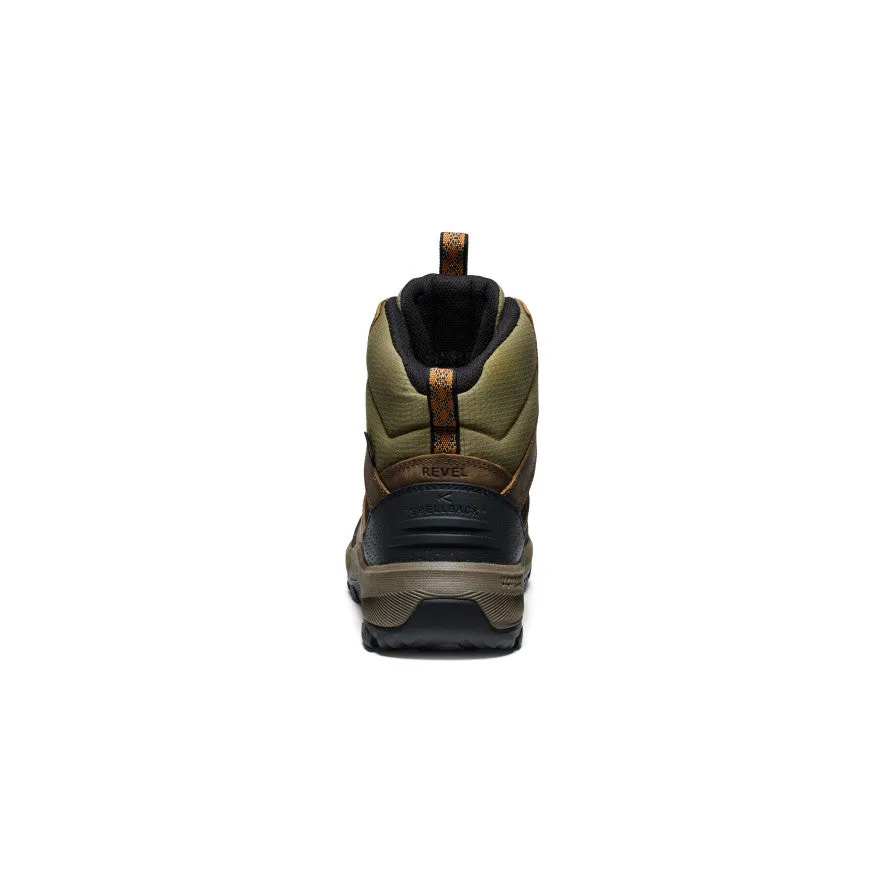 Anytime Wear Reinforcement zones provide extra strength where needed Men's Revel IV Polar Waterproof Boot  |  Bison/Orange Pepper