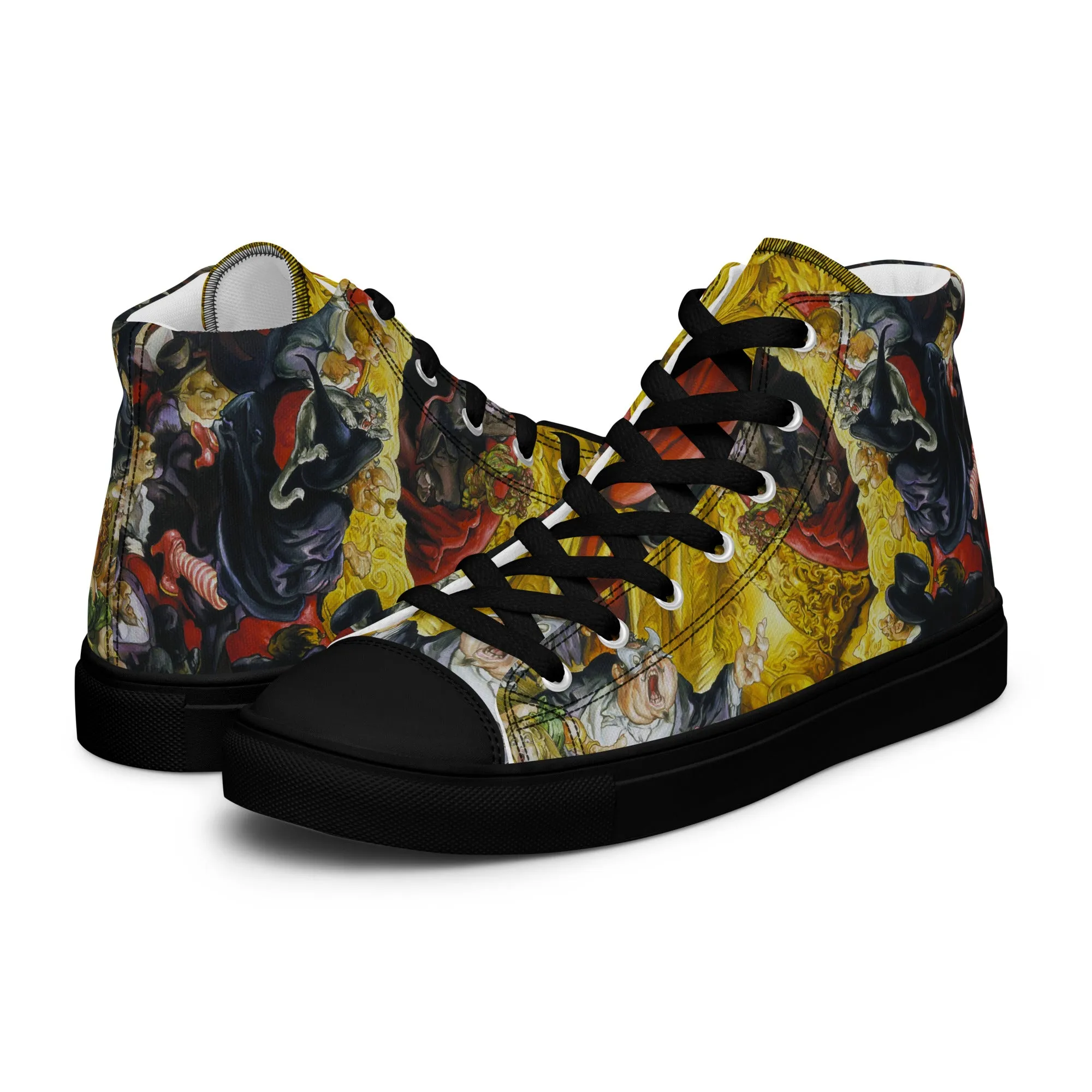 Food Tour Maskerade Men's High Top Canvas Shoes - Free Shipping *US SIZES SHOWN! USE CHART!