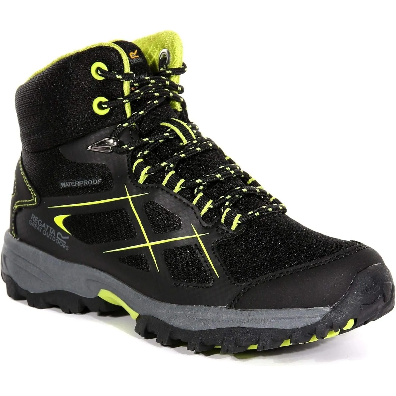 Rugged Look Regatta Kota Mid Junior Waterproof Walking Boots - Black