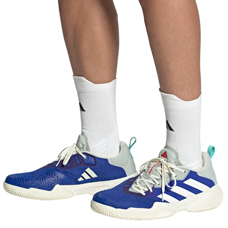 Adidas Barricade Mens Tennis Shoes - Team Royal Blue / Off White / Bright Red Exercise Ready Shockproof