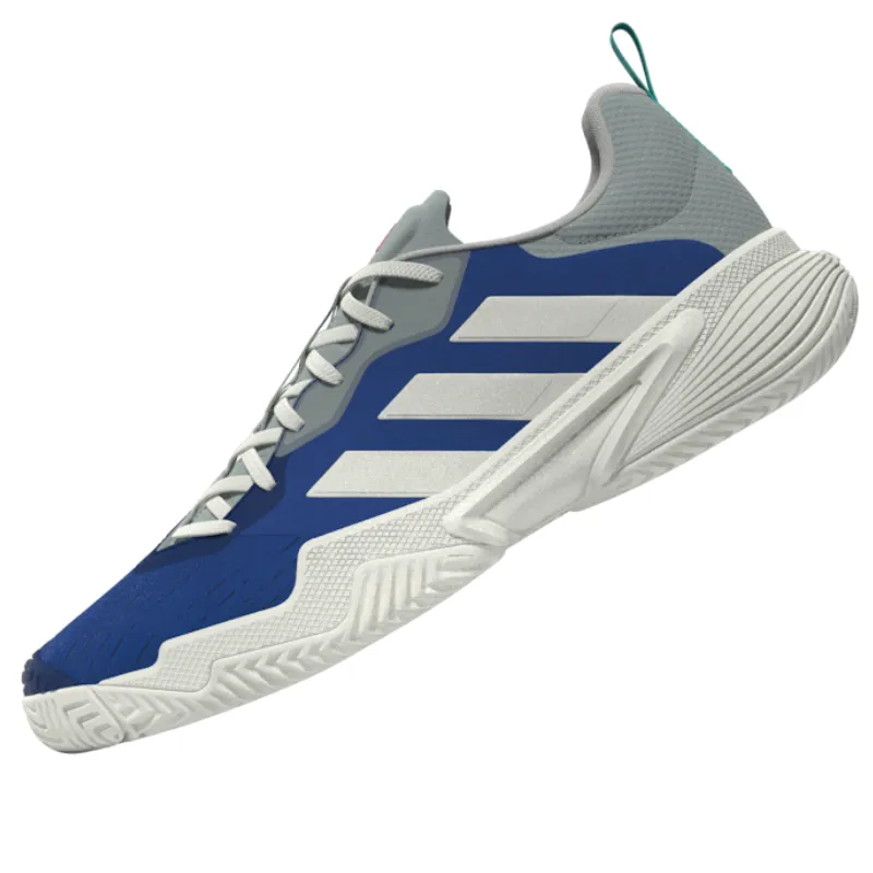 Adidas Barricade Mens Tennis Shoes - Team Royal Blue / Off White / Bright Red Reinforced toe Air Cushion