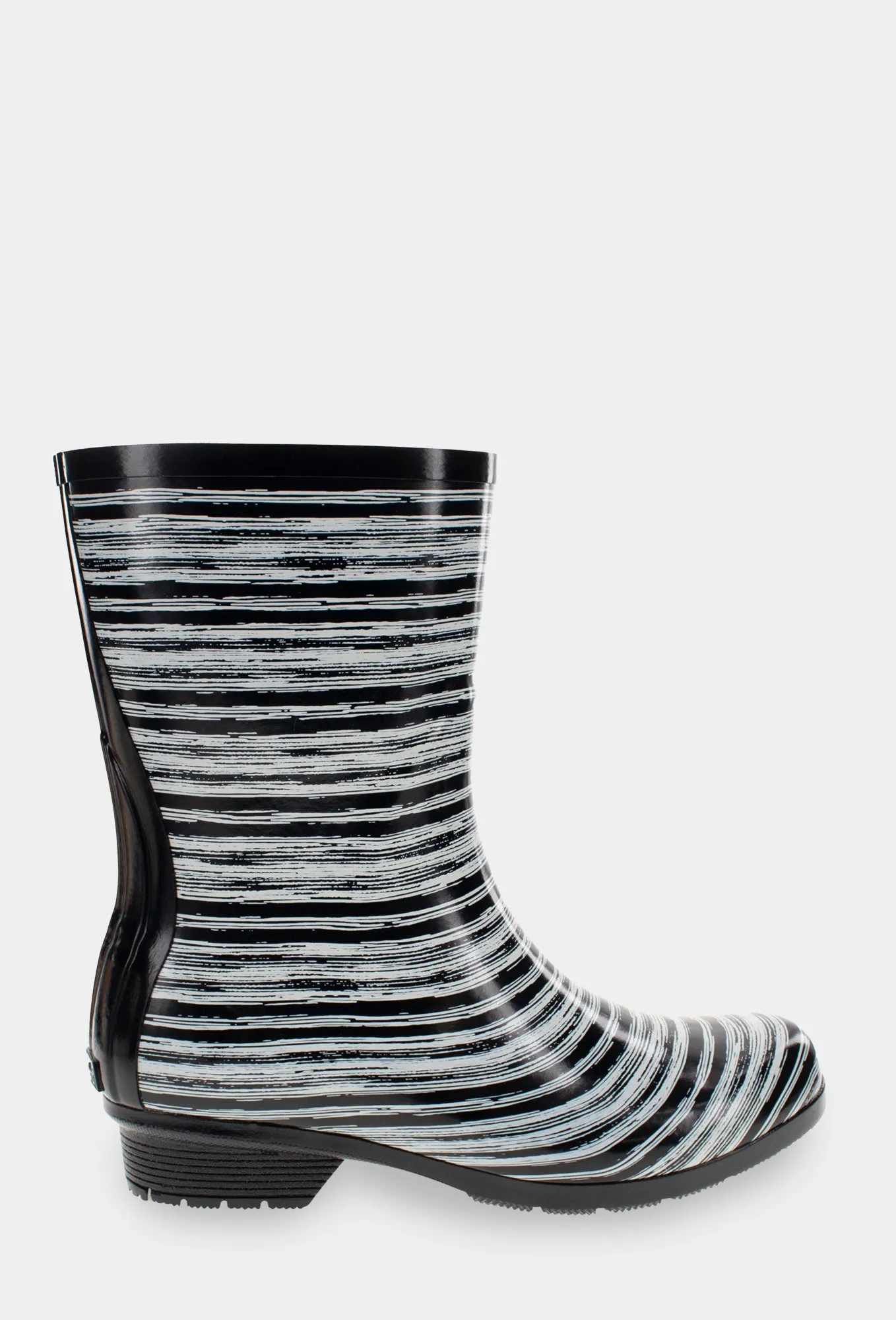 GLOSS DRYBRUSH MID RAIN BOOT - BLACK Chilly Boot Comfort quick dry