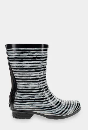 GLOSS DRYBRUSH MID RAIN BOOT - BLACK Chilly Boot Comfort quick dry