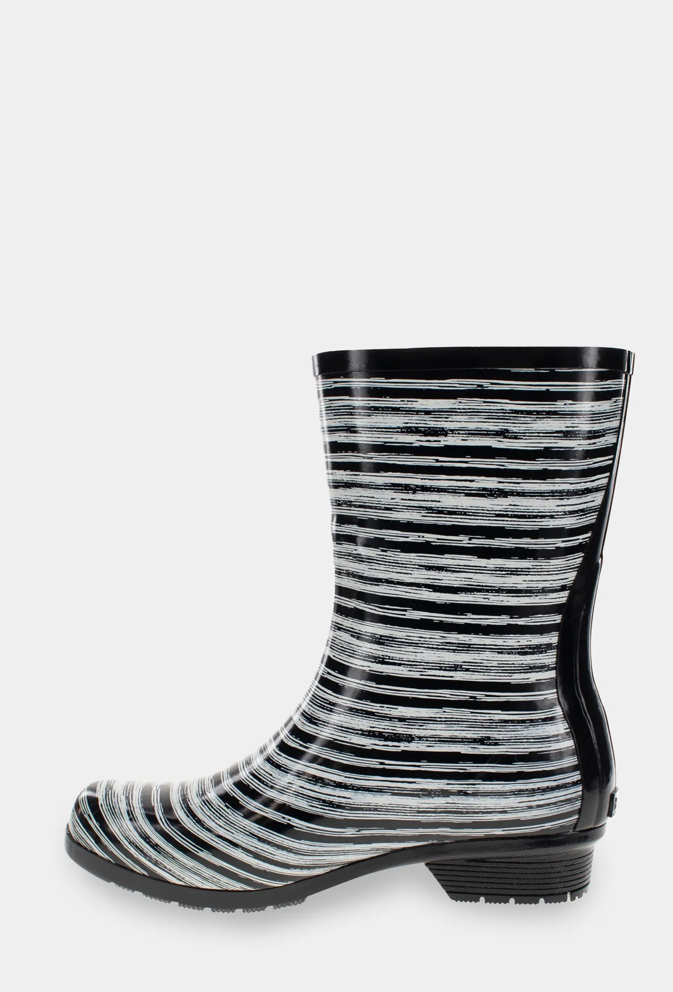 Instant Comfort GLOSS DRYBRUSH MID RAIN BOOT - BLACK