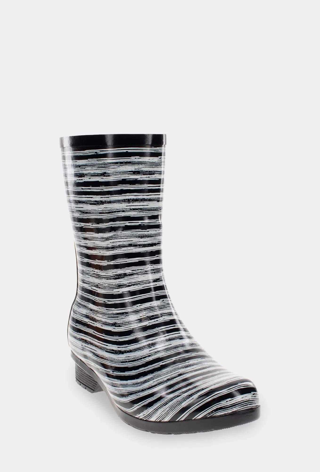 Comfy Walking Gear GLOSS DRYBRUSH MID RAIN BOOT - BLACK