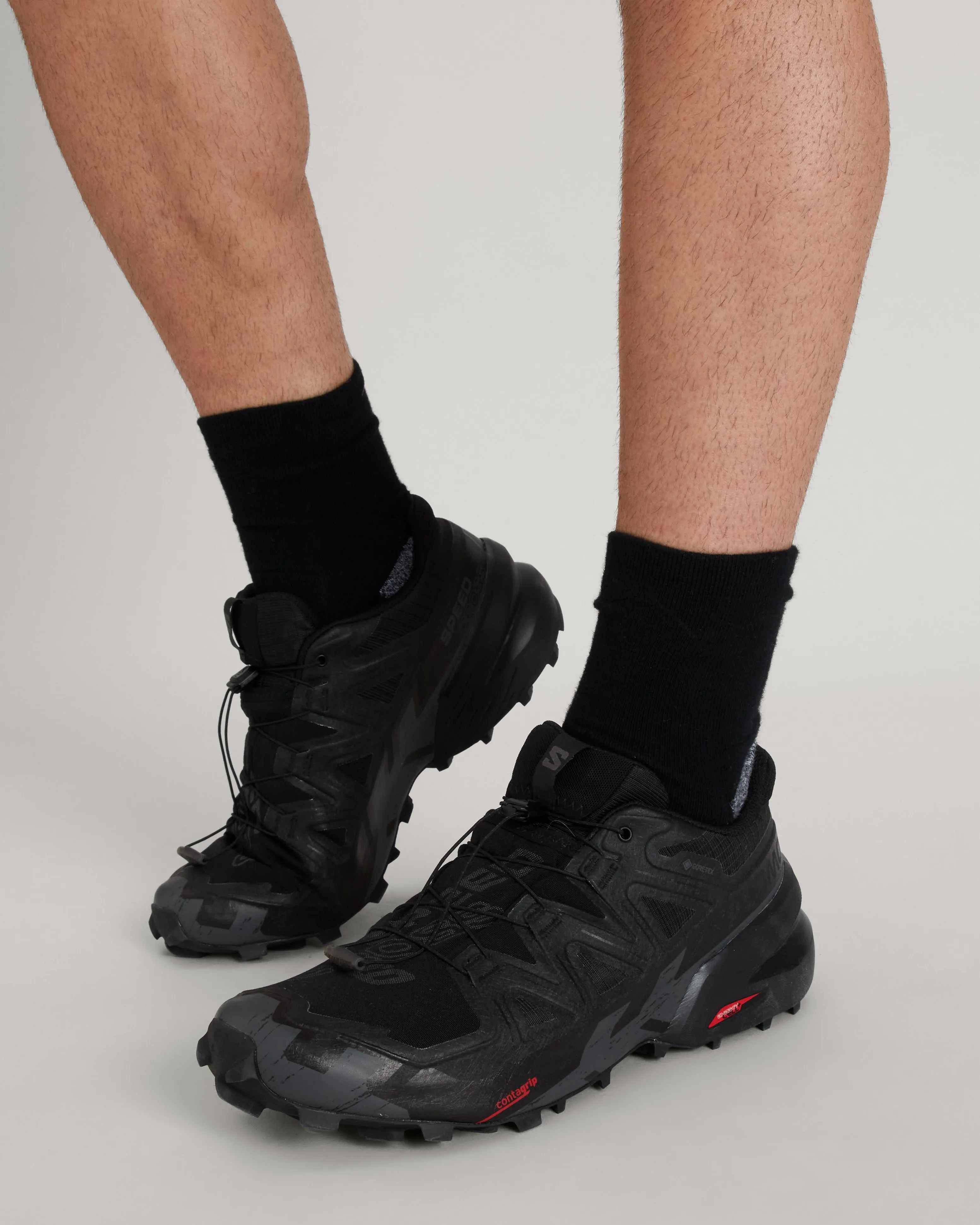 Men's Salomon Speedcross 6 Trail Running Shoes - Black/Black/Phantom Sole Flex