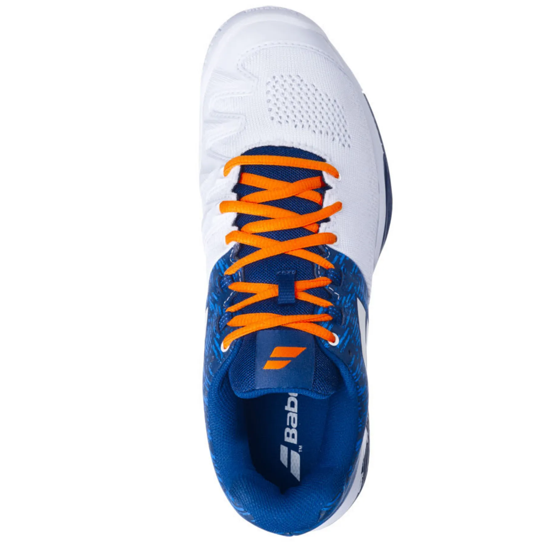 Babolat Propulse Blast All Court Men's Tennis Shoes - White/Dark Blue Slip On Design Stretch Fabric