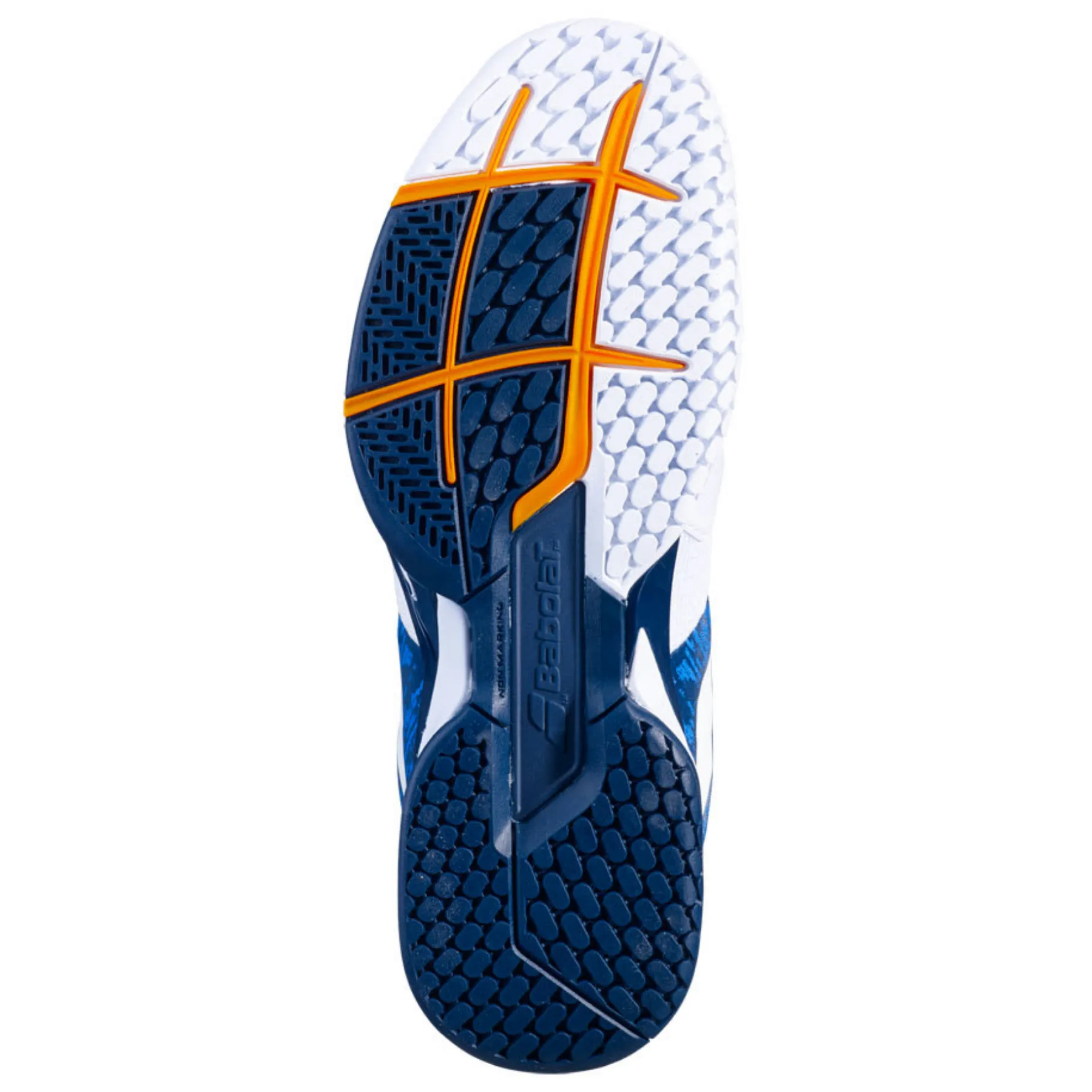 Running Cushioned Edge Babolat Propulse Blast All Court Men's Tennis Shoes - White/Dark Blue