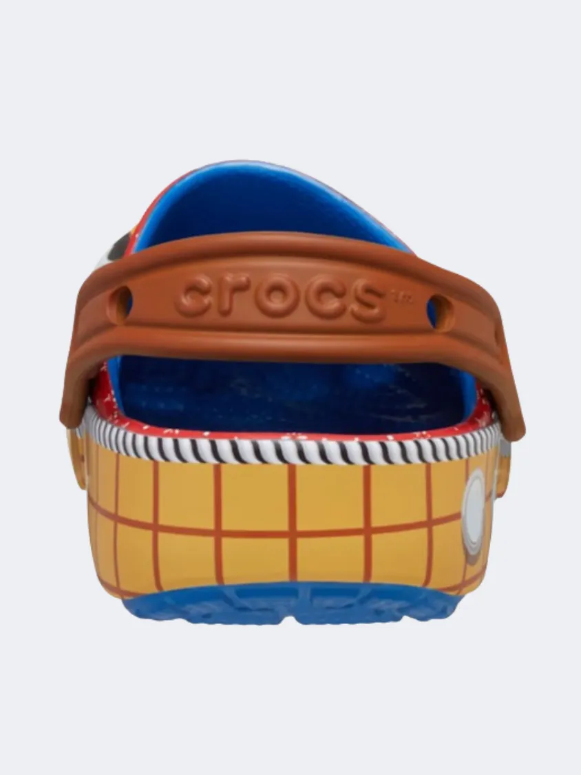 Crocs Toy Story Woody Classic Kids Unisex Lifestyle Slippers Blue Jean Petite Fit