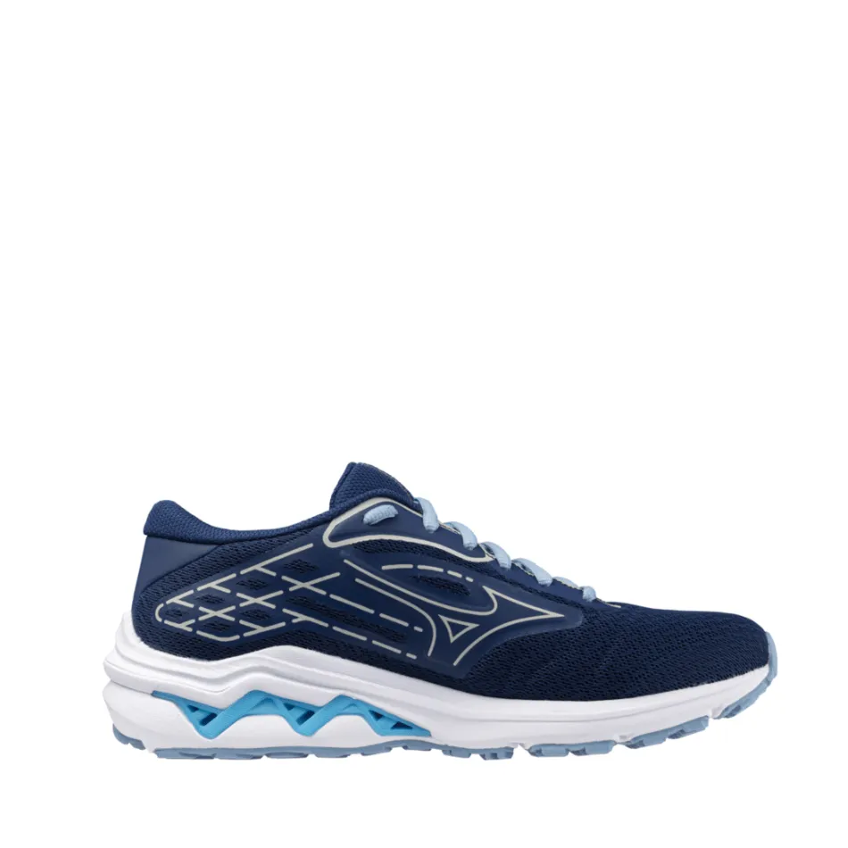 Mizuno Wave Equate 8 Women's Running Shoes Estate Blue/River Blue/Glacier AW24 running on track shoes Stupendous stability