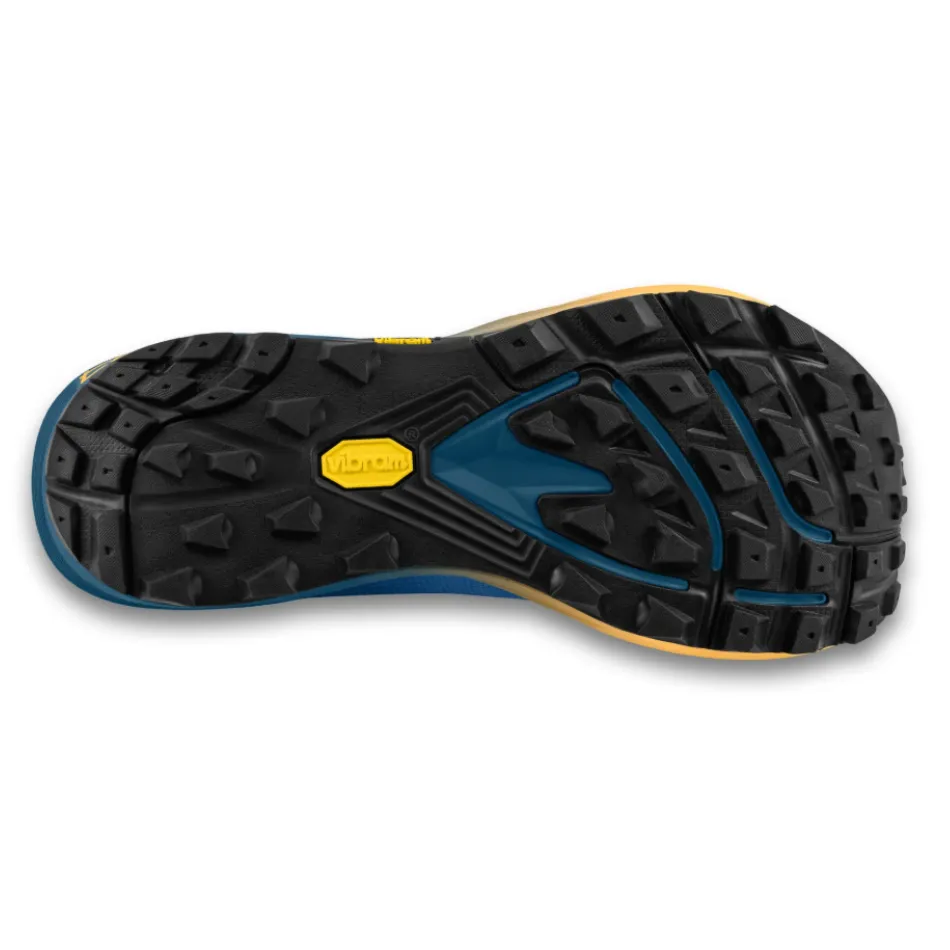 Topo Men's MTN Racer 4 Running Shoes in Navy/Orange AW25 Elastic cuffs Road grip