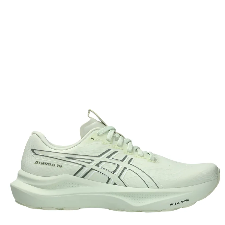 Shock - absorbing foam obstacle course running ASICS Women's GT-2000 v14 Running Shoes in Whisper Green/Monument Blue AW25