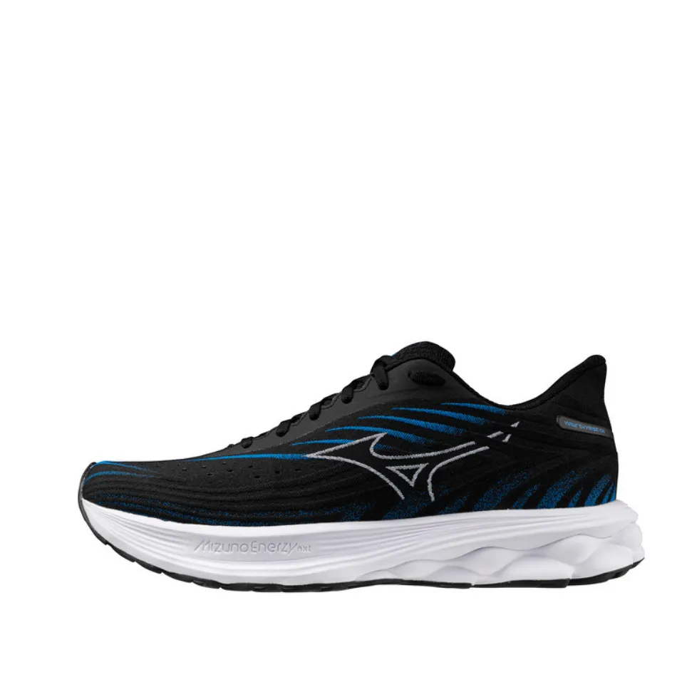 Mizuno Men's Wave Skyrise 6 Running Shoes in Black/White/Blue Pace SS25 multi-color